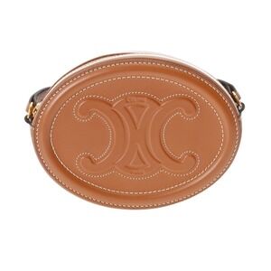 Celine Oval Cuir Triomphe Tan Brown Leather Shoulder Bag